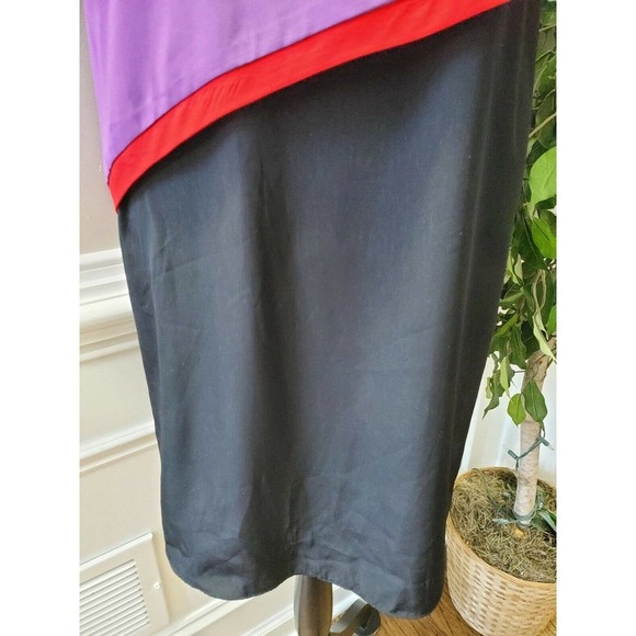 Tiana B Women Purple/Black Polyester ShortSleeve Scoop Neck Knee Length Dress 14 - Picture 4 of 11